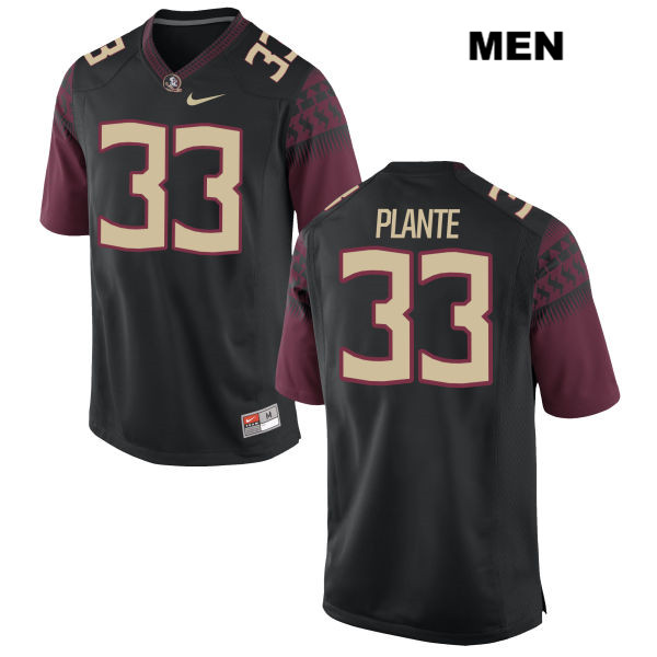 Men's NCAA Nike Florida State Seminoles #33 Colton Plante College Black Stitched Authentic Football Jersey CTG2169LE